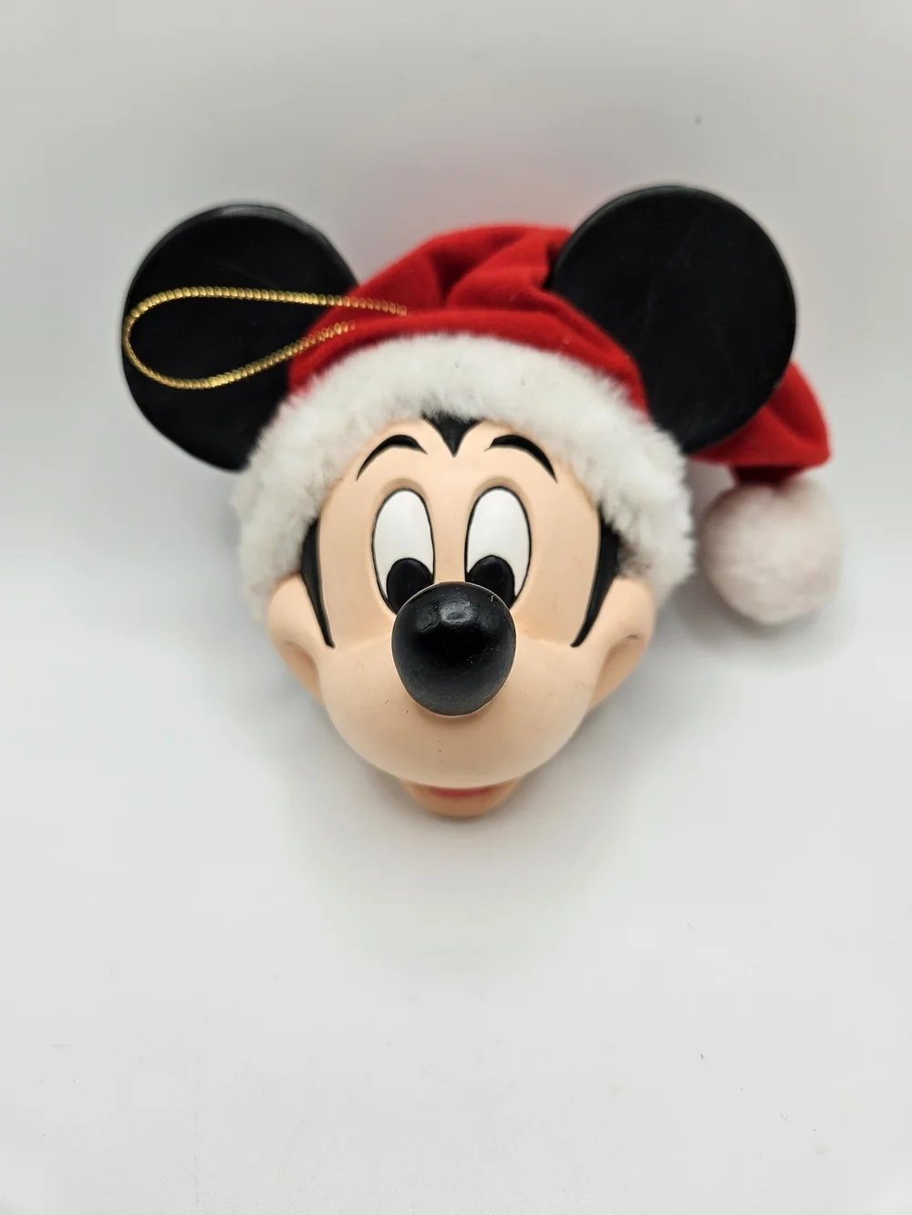VINTAGE Disney Mickey Mouse 3D Santa Claus Head Ornament VTG